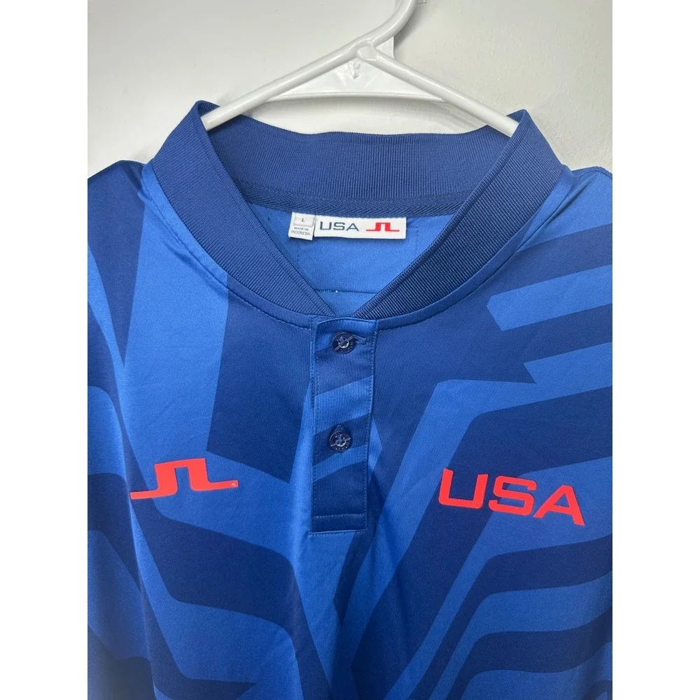 J Lindeberg Blade Collar Polo Team USA Emeric Shirt‎ Golf Performance - Large